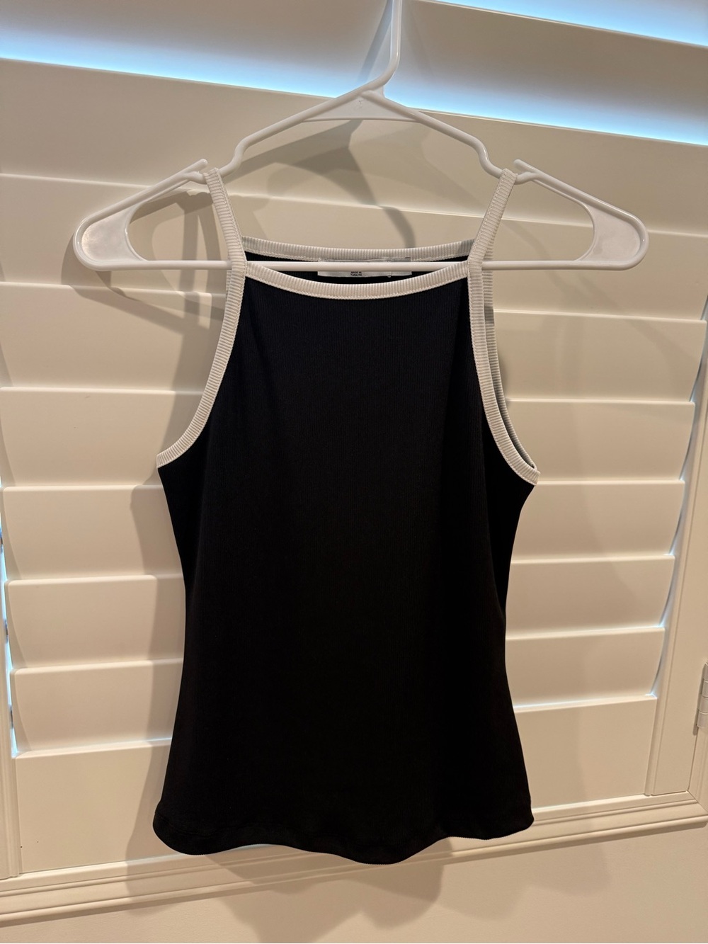 Black Ribbed Trim Tank Top - NA-KD